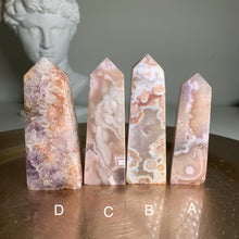 Load image into Gallery viewer, High quality- pink amethyst flower agate tower/ point