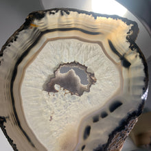 Load image into Gallery viewer, Rare - black agate slice with stand from Brazil
