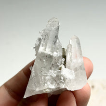 Load image into Gallery viewer, Clear Quartz Cluster with Pyrite Inclusions/Brown Calcite Cluster with Pyrite