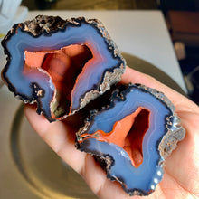 Load image into Gallery viewer, Rare found - high quality Argentina red fox agate geode pair with UV reaction
