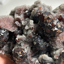 Load image into Gallery viewer, Rare - heart shape Red Garnet on Pink Dolomite Crystal Cluster — Sparkling Natural Mineral Specimen for Home Decor and Collection