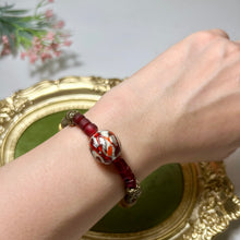 Load image into Gallery viewer, Red Lampwork Bracelet | Czech Glass & Hematite Bracelet