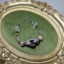 Load image into Gallery viewer, Midnight Relic Bracelet | Handmade Lampwork Glass, Shell Pearls & Lava Stone Bracelet
