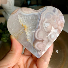 Load image into Gallery viewer, High quality - pink flower agate heart