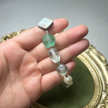 Load image into Gallery viewer, Sea Mist Bracelet | Nepalese Glass Beads & Mother of Pearl Bracelet | Handmade Coastal Jewelry | Ocean Inspired Beaded Bracelet | Gift for Her