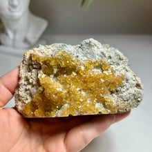 Load image into Gallery viewer, Self stand Golden Barite Crystal Cluster on Matrix | Jiangxi, China