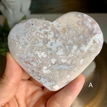 Load image into Gallery viewer, High quality - pink flower agate heart