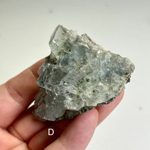 Load image into Gallery viewer, Glass Fluorite Crystal Cluster– Green Cubic Fluorite with Pyrolusite on Matrix