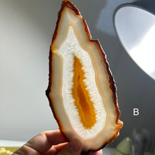 Load image into Gallery viewer, Top Quality Brazilian Agate Slice – Natural Banding, Polished Crystal Slab