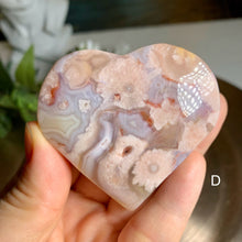 Load image into Gallery viewer, Top quality - pink flower agate heart