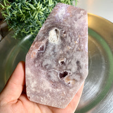 Load image into Gallery viewer, Pink amethyst coffin carving druzy pink amethyst carving