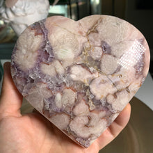 Load image into Gallery viewer, High quality - pink amethyst heart flower agate heart