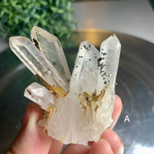 Load image into Gallery viewer, Rare - pyrite on quartz cluster pyrite with clear quartz cluster 09