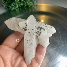 Load image into Gallery viewer, Rare - pyrite on quartz cluster pyrite with clear quartz cluster 09
