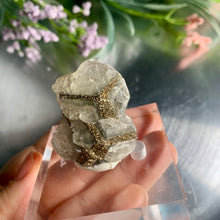 Load image into Gallery viewer, Rare - Benz calcite / Mercedes calcite with pyrite 02