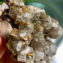 Load image into Gallery viewer, Super rare - rainbow calcopyrite coated calcite calcopyrite on calcite 02