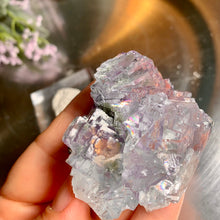Load image into Gallery viewer, Light blue Yaogangxian fluorite with black rutile and rainbow 07