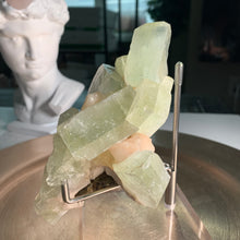 Load image into Gallery viewer, Rare - Cubic green apophyllite with pink stilbite 01