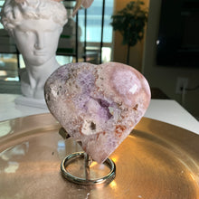 Load image into Gallery viewer, Top quality - pink amethyst druzy heart flower agate heart