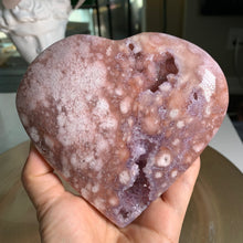 Load image into Gallery viewer, Top quality - pink amethyst flower agate druzy heart