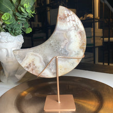 Load image into Gallery viewer, Pink amethyst flower agate moon 1