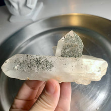 Load image into Gallery viewer, Rare - self stand pyrite on quartz cluster pyrite with clear quartz 06