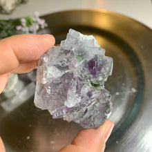 Load image into Gallery viewer, Light blue Yaogangxian fluorite with black rutile and rainbow 07