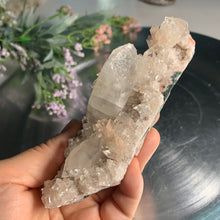 Load image into Gallery viewer, Diamond apophyllite with stilbite on pink calcedony / apophyllite cluster 02
