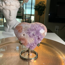 Load image into Gallery viewer, High quality - druzy pink amethyst druzy heart flower agate druzy heart