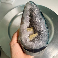 Load image into Gallery viewer, Rare - rainbow amethyst with calcite freeform /rainbow amethyst with moss agate in skin freeform