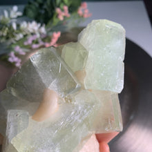 Load image into Gallery viewer, Rare - Cubic green apophyllite with pink stilbite 01