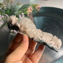 Load image into Gallery viewer, Diamond apophyllite with stilbite on pink calcedony / apophyllite cluster 02
