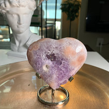 Load image into Gallery viewer, High quality - druzy pink amethyst druzy heart flower agate druzy heart