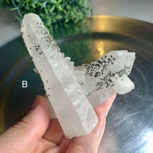 Load image into Gallery viewer, Rare - pyrite on quartz cluster pyrite with clear quartz cluster 09