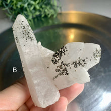 Load image into Gallery viewer, Rare - pyrite on quartz cluster pyrite with clear quartz cluster 09