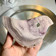Load image into Gallery viewer, Pink amethyst druzy carving pink amethyst bird for home decoration