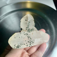 Load image into Gallery viewer, Rare - self stand cross shape pyrite on quartz cluster pyrite with clear quartz cluster 03