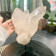 Load image into Gallery viewer, Lemurian Quartz Cluster with Pink hematites : Heart Chakra Healing Crystal for Spiritual Growth and Meditation