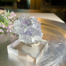 Load image into Gallery viewer, Light blue Yaogangxian fluorite with black rutile and rainbow 07