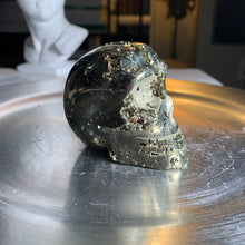Load image into Gallery viewer, Large pyrite skull druzy pyrite skull
