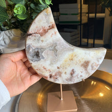 Load image into Gallery viewer, Pink amethyst flower agate moon 1