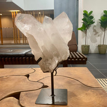 Load image into Gallery viewer, Lemurian Quartz Cluster with Pink hematites : Heart Chakra Healing Crystal for Spiritual Growth and Meditation