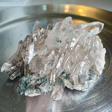 Load image into Gallery viewer, New found - green chlorite pink lemurian quartz cluster