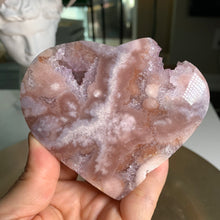 Load image into Gallery viewer, High quality - druzy pink amethyst flower agate heart