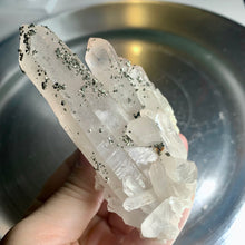 Load image into Gallery viewer, Rare - pyrite on quartz cluster pyrote with clear quartz 04