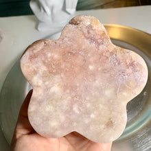 Load image into Gallery viewer, Pink amethyst flower pink amethyst druzy carving
