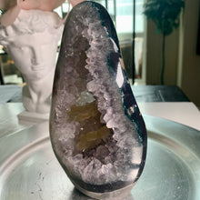 Load image into Gallery viewer, Rare - rainbow amethyst with calcite freeform /rainbow amethyst with moss agate in skin freeform