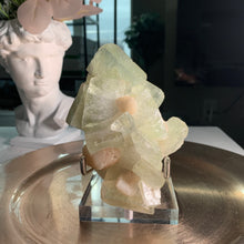 Load image into Gallery viewer, Rare - Cubic green apophyllite with pink stilbite 01