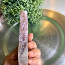 Load image into Gallery viewer, Pink amethyst coffin carving druzy pink amethyst carving