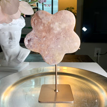 Load image into Gallery viewer, Pink amethyst flower pink amethyst druzy carving
